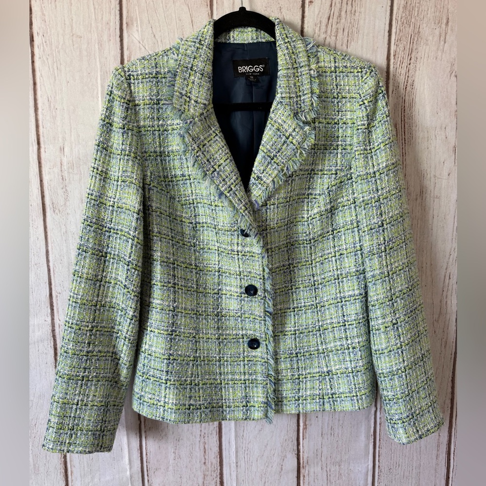 Briggs New York Green Tweed Blazer
